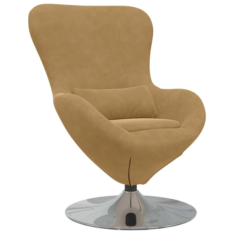 Fauteuil œuf Marron Velours - 2