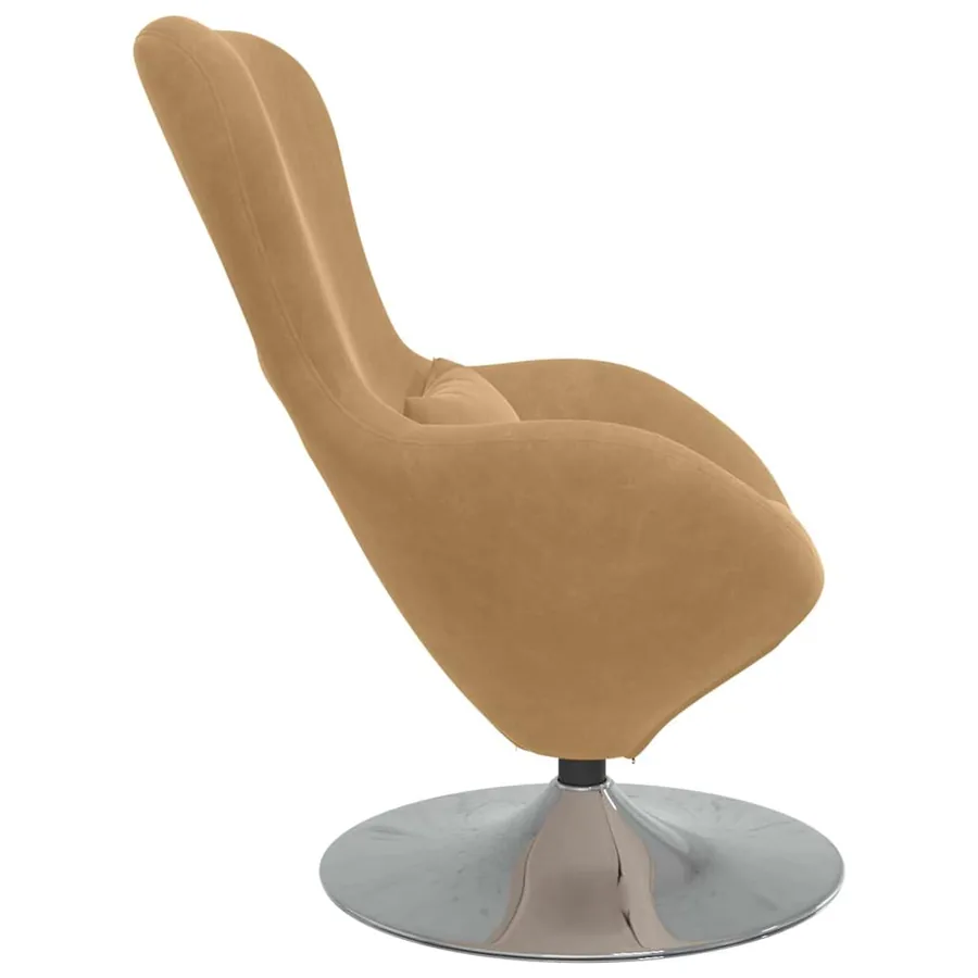 Fauteuil œuf Marron Velours - 5