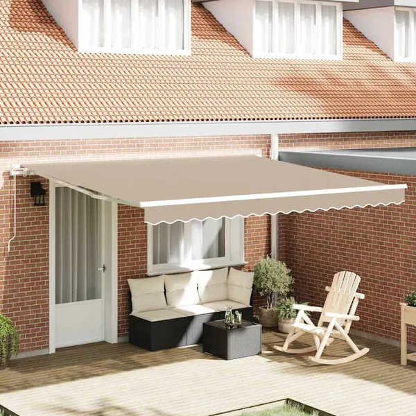 Auvent rétractable Beige 400 x 350 x 165 cm