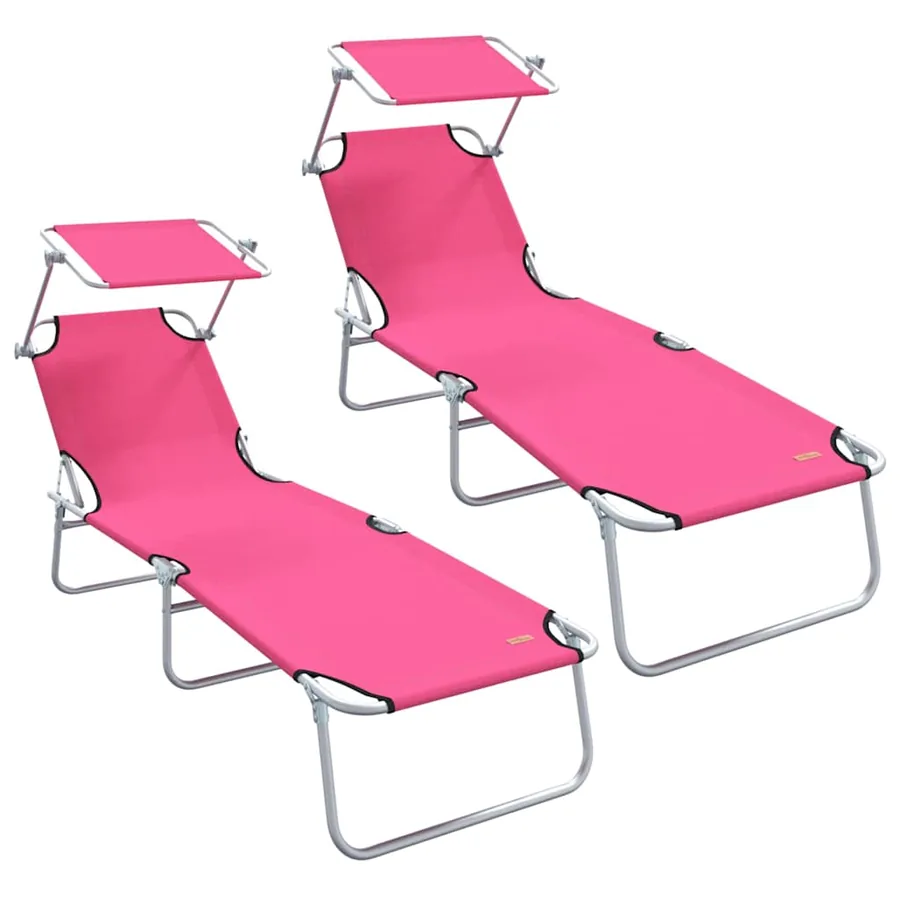 Transat 2 pcs Rose 58 x 188 x 77cm Polyester - 2