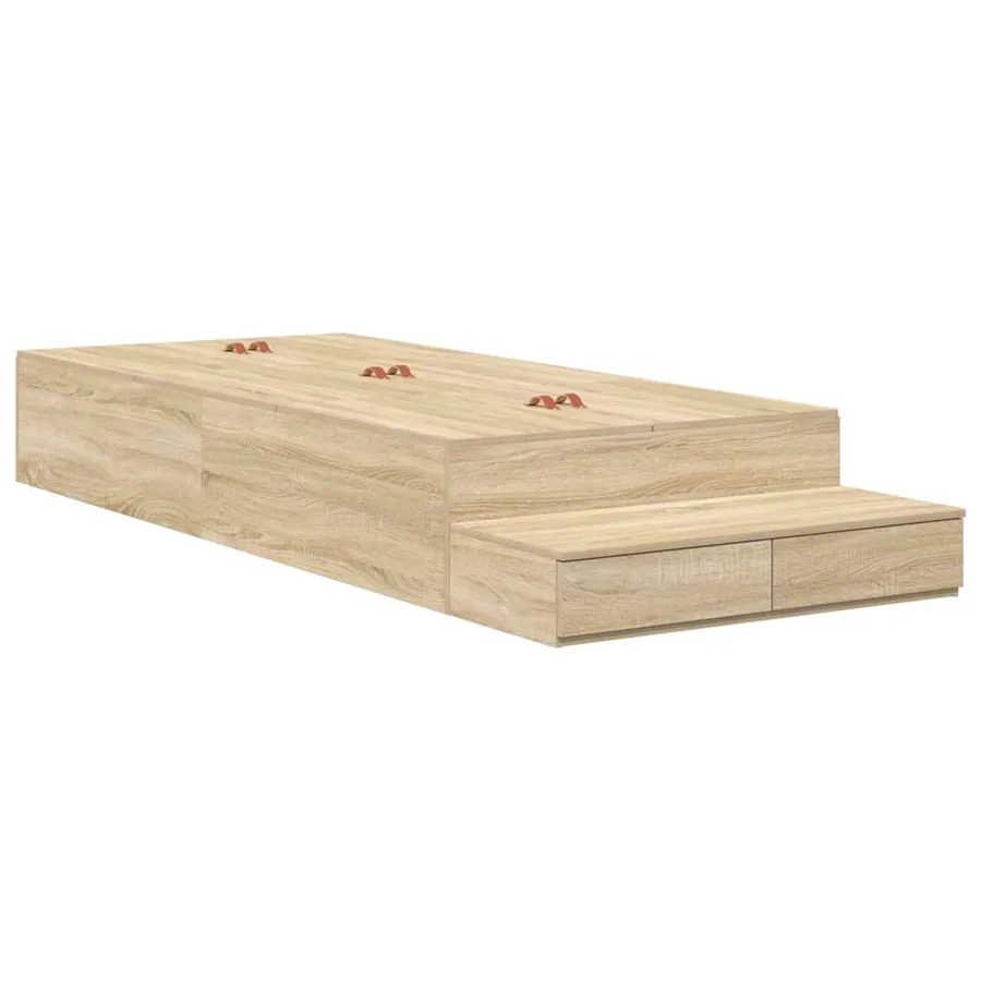 Cadre de lit avec rangement avec tiroir Chêne Sonoma 90 cm - 2