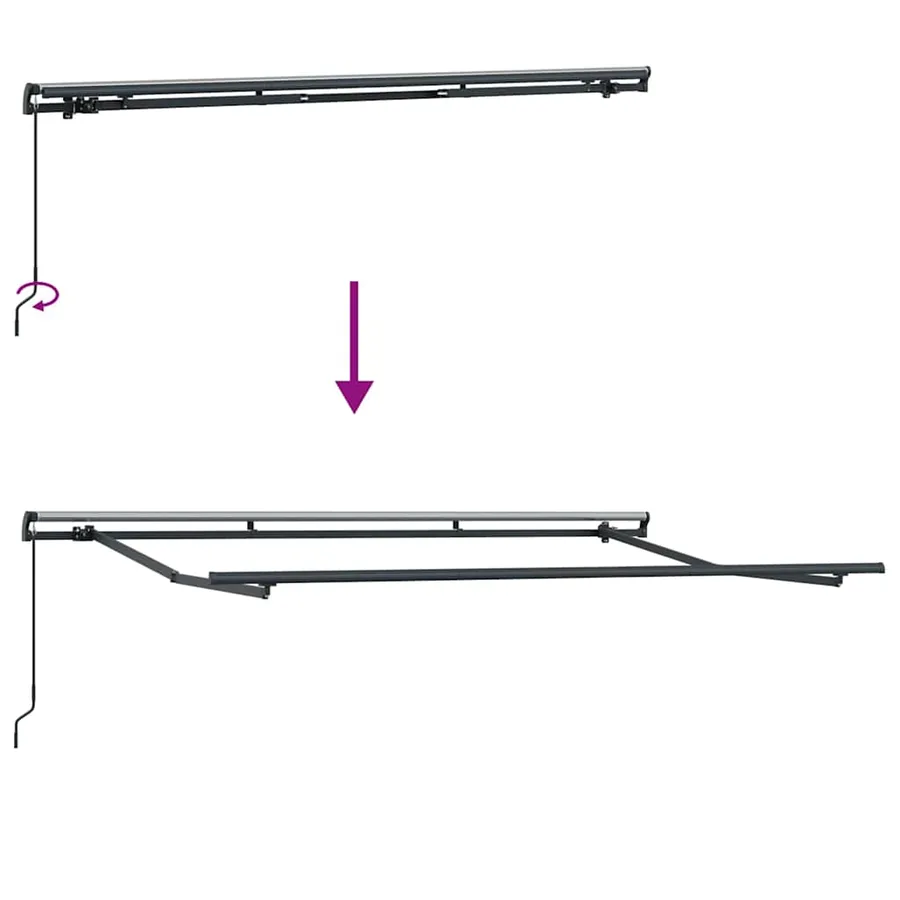 Cadre d'auvent Anthracite 3,5 x 2 m Métal - 9