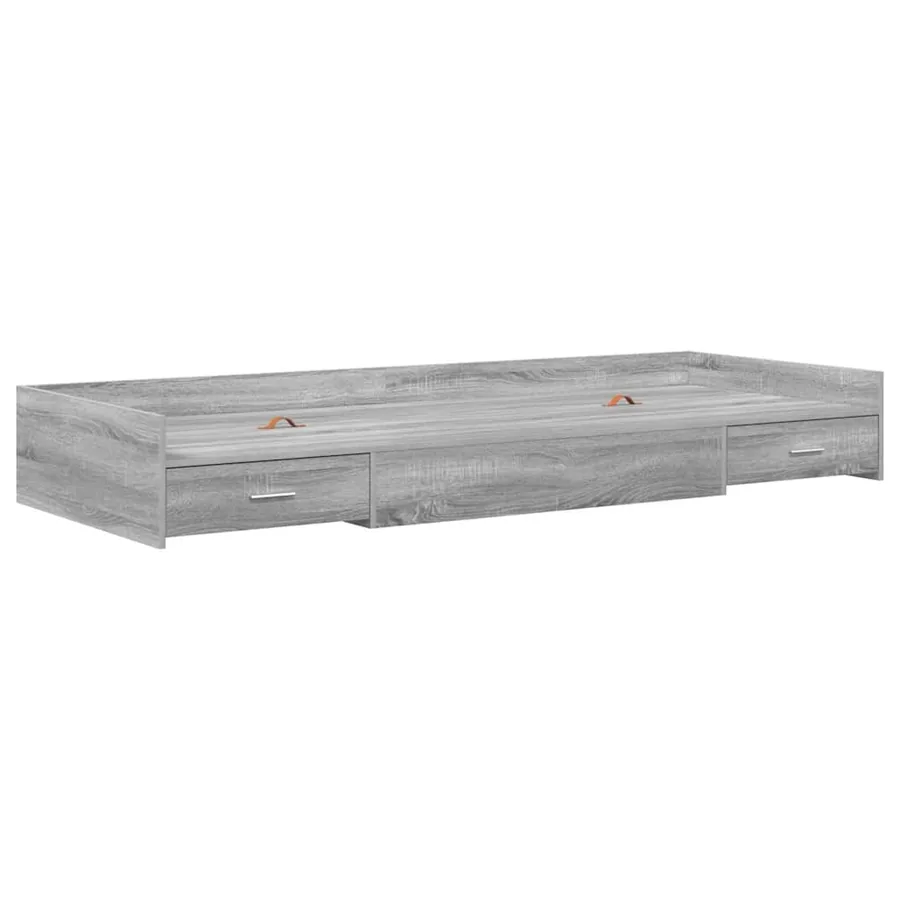 Cadre de lit Gris Sonoma 75 x 190 cm Bois d'ingénierie - 4