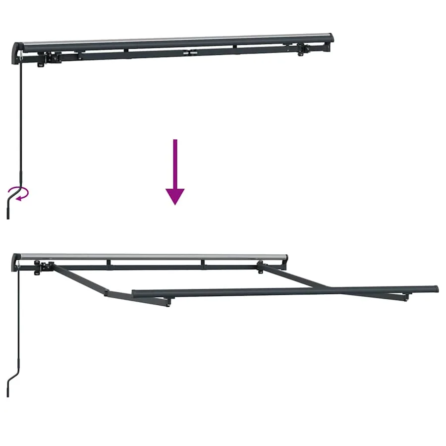 Cadre d'auvent Anthracite 2,5 x 2 m Métal - 9