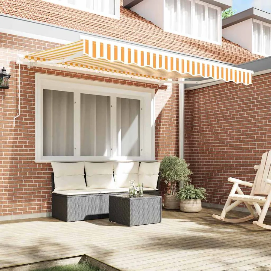 Auvent Rétractable Jaune 250 x 200 cm tissu - 3