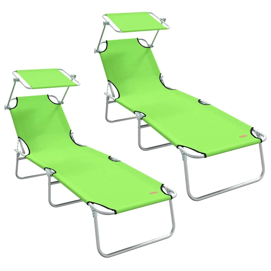 Transat 2 pcs Vert 58 x 188 x 77cm Polyester - 2