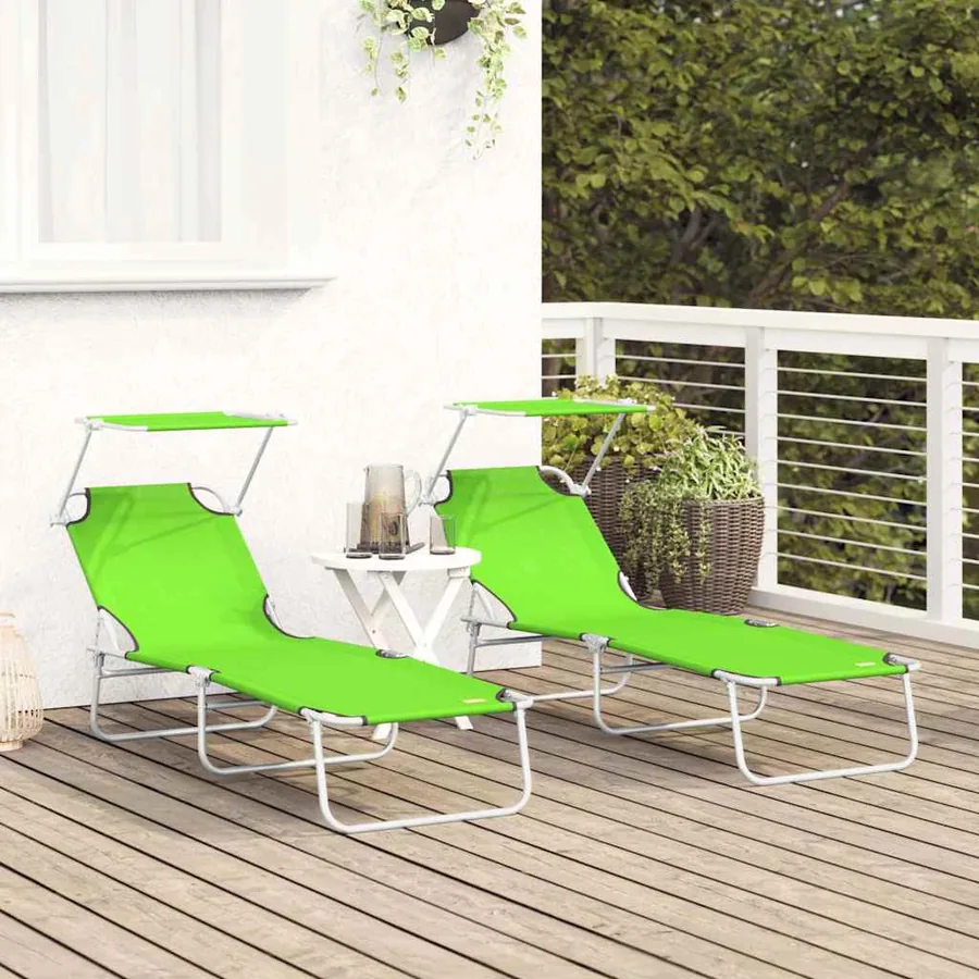 Transat 2 pcs Vert 58 x 188 x 77cm Polyester - 3