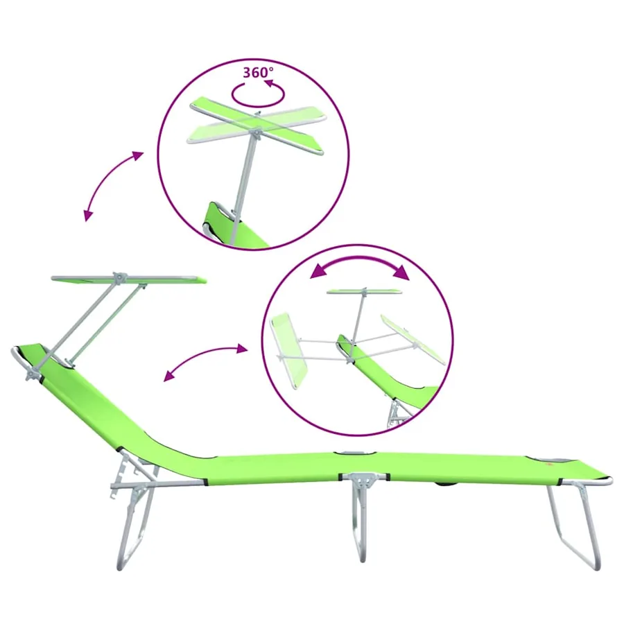 Transat 2 pcs Vert 58 x 188 x 77cm Polyester - 9