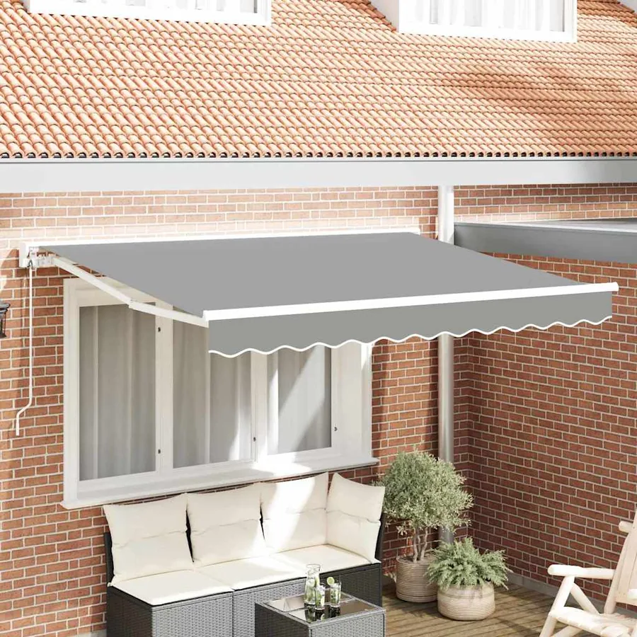 Cadre d'auvent Réglable Blanc 3,5 x 2 m Acier