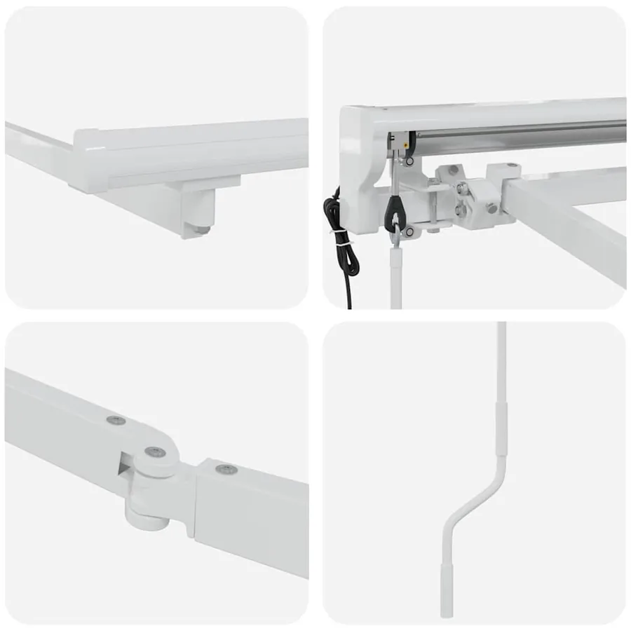Cadre d'auvent Réglable Blanc 3,5 x 2 m Acier - 7