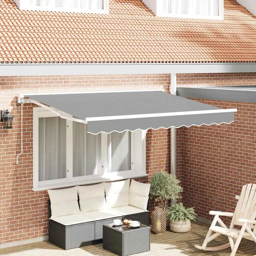Cadre d'auvent Blanc 3,5 x 2 m Métal