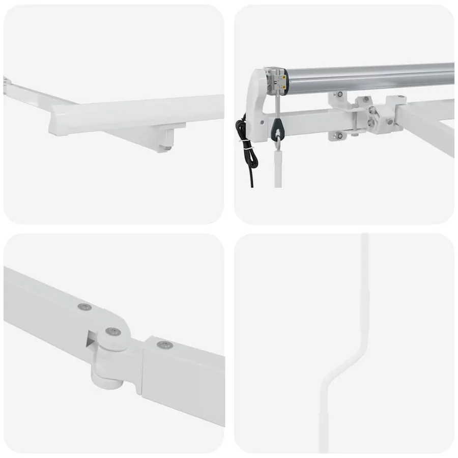 Cadre d'auvent Blanc 3,5 x 2 m Métal - 7
