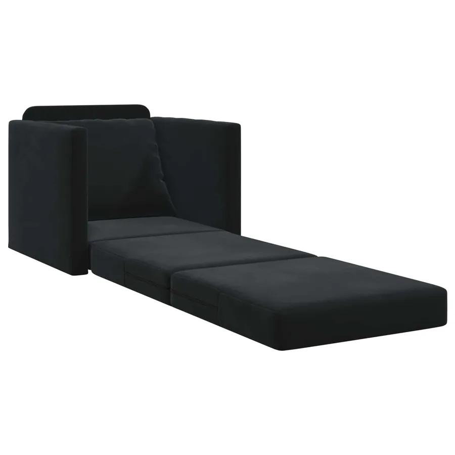 Canapé-Lit Noir 74 x 77 x 81 cm Velours - 3