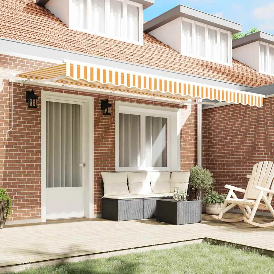 Auvent Rétractable Jaune 400 x 200 cm tissu - 3