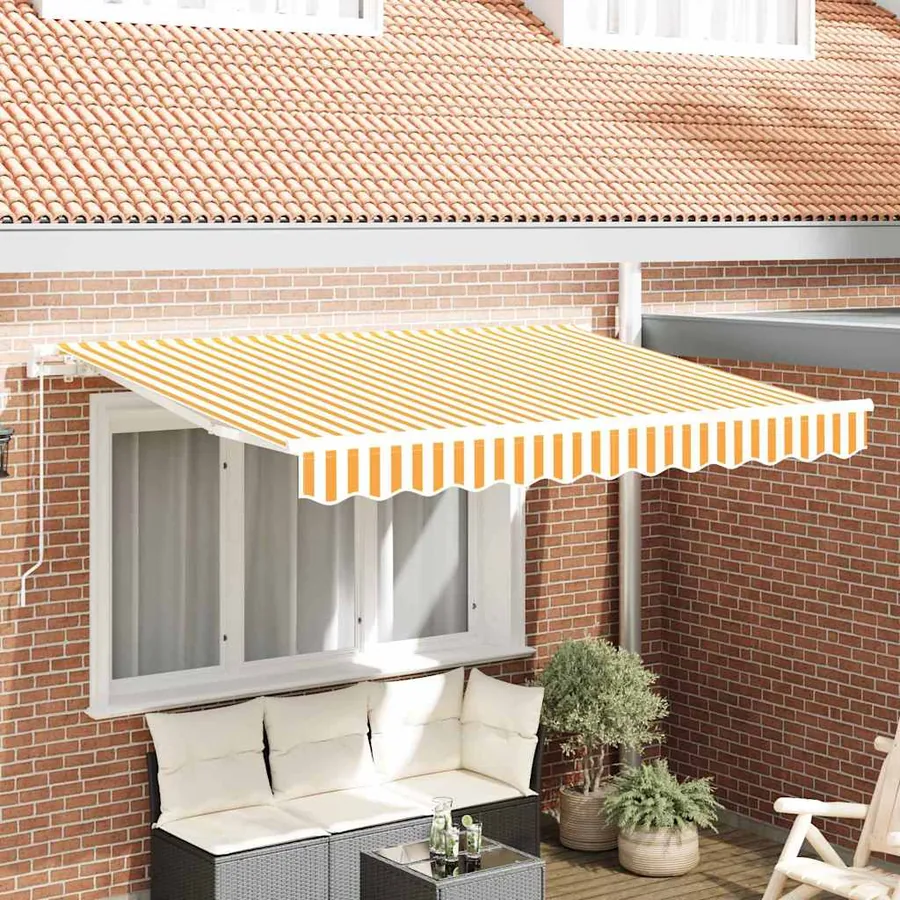 Auvent Rétractable Jaune 300 x 200 cm tissu