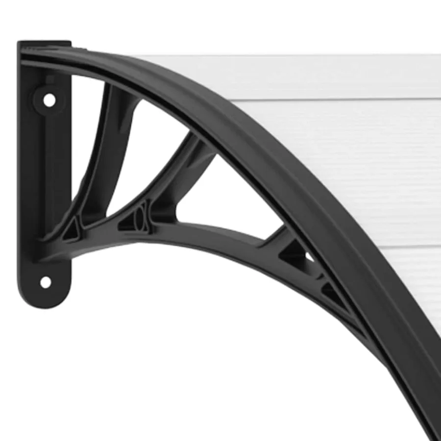 Auvent de porte Noir 200 x 100 cm PC - 6