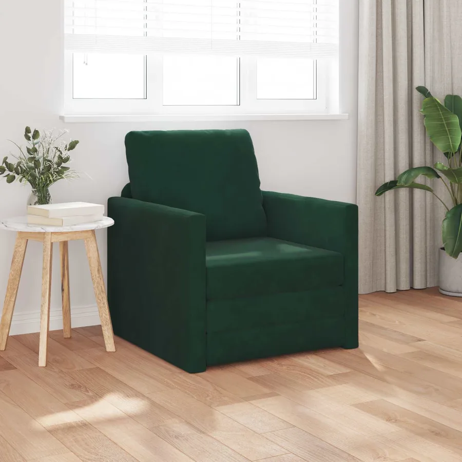 Canapé-Lit Vert foncé 74 x 77 x 81 cm Velours