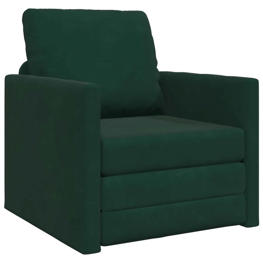 Canapé-Lit Vert foncé 74 x 77 x 81 cm Velours - 2