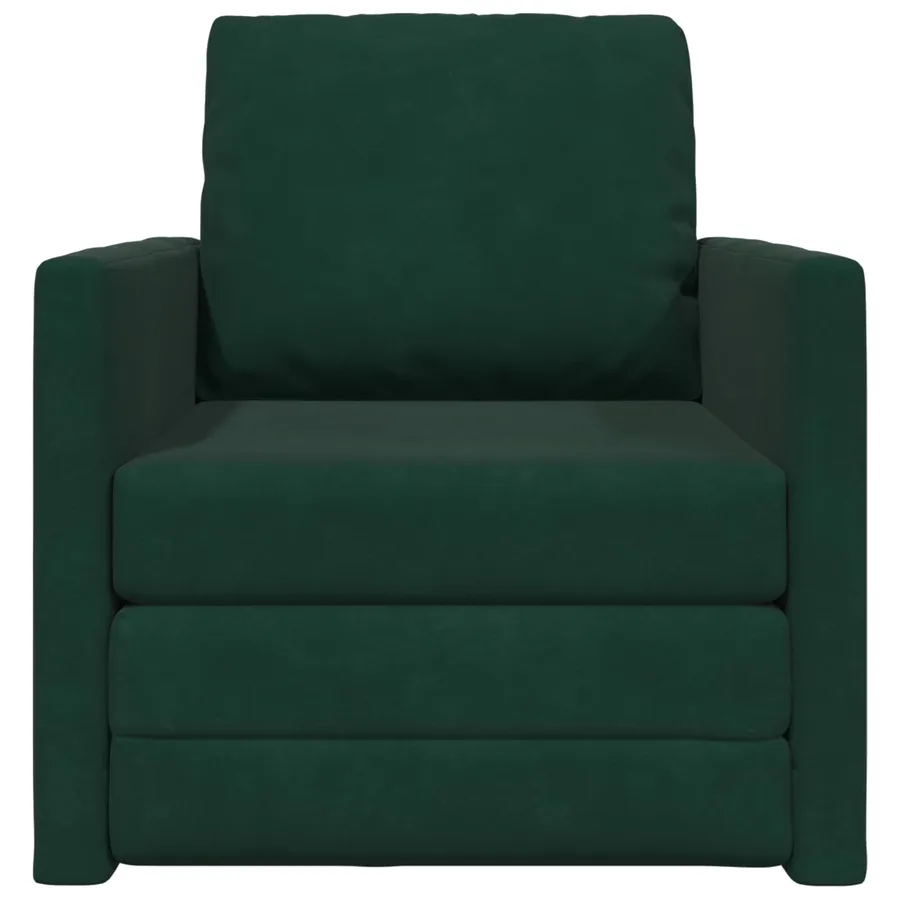 Canapé-Lit Vert foncé 74 x 77 x 81 cm Velours - 5
