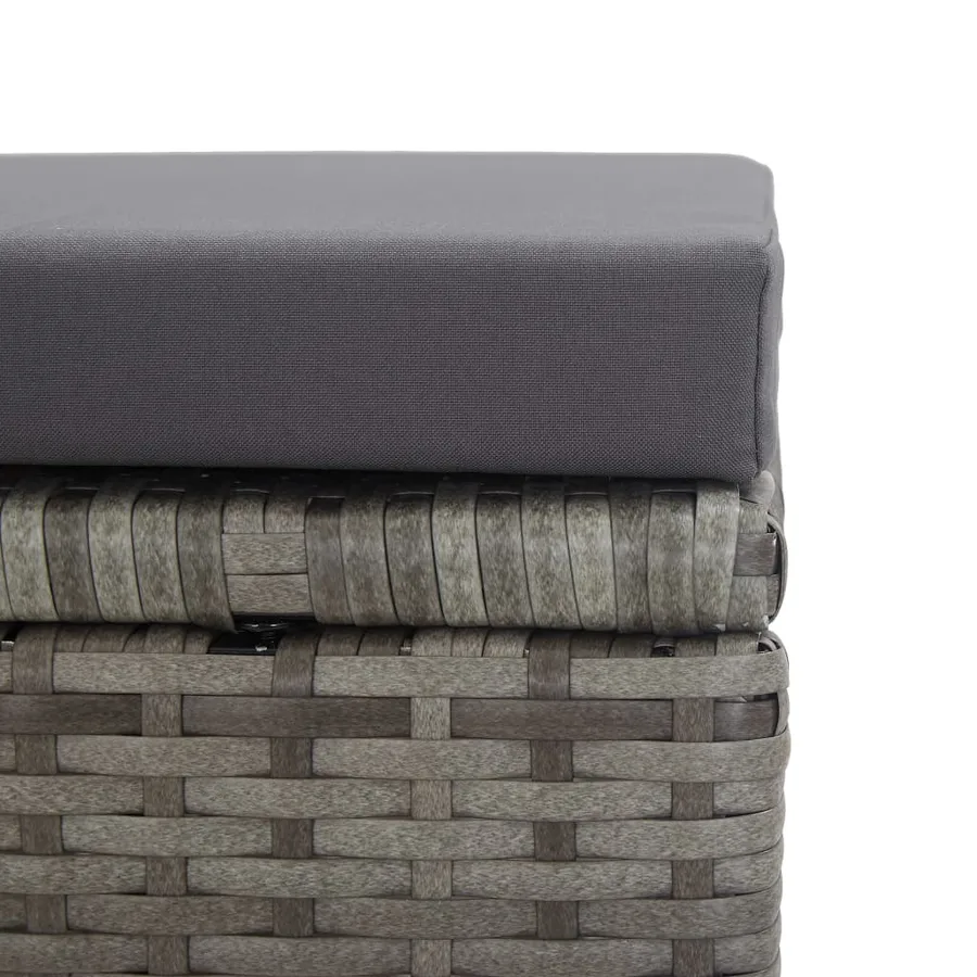 Tabourets de jardin lot de 2 coussins Résine tressée Anthracite - 6