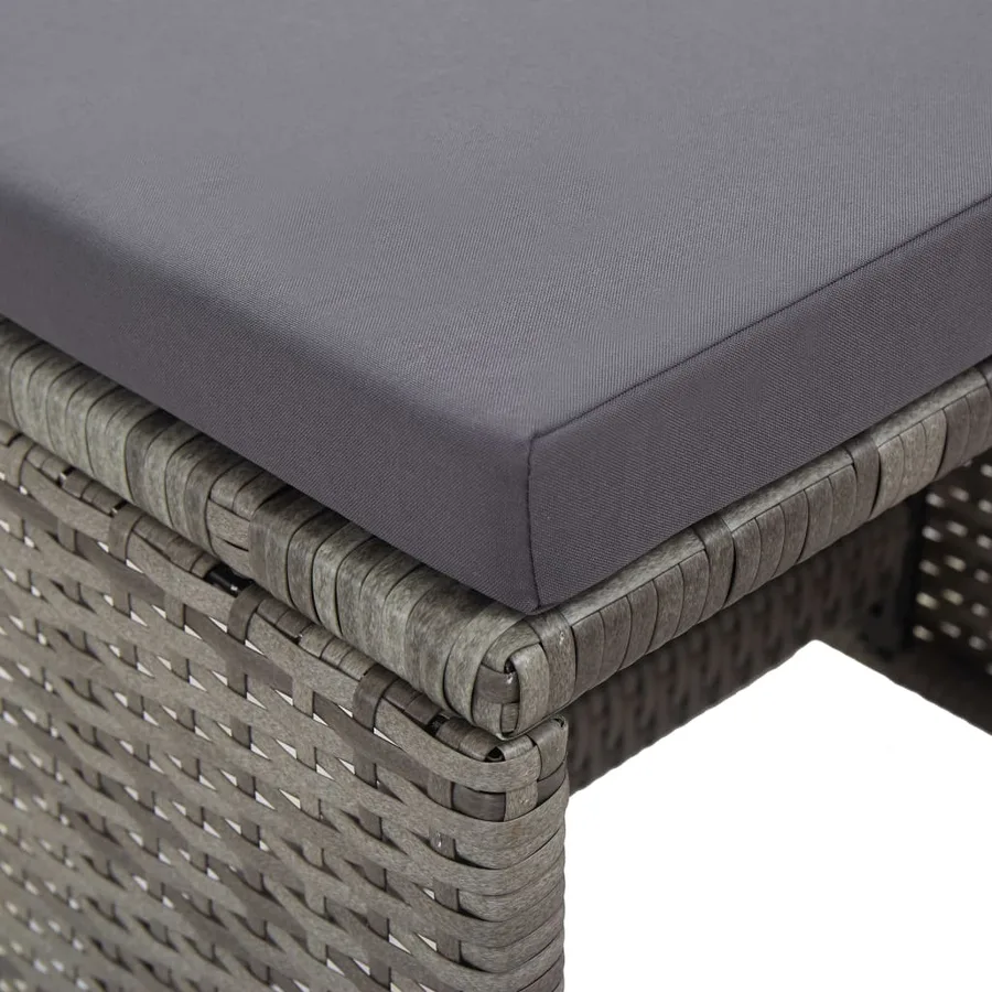 Tabourets de jardin lot de 2 coussins Résine tressée Anthracite - 7
