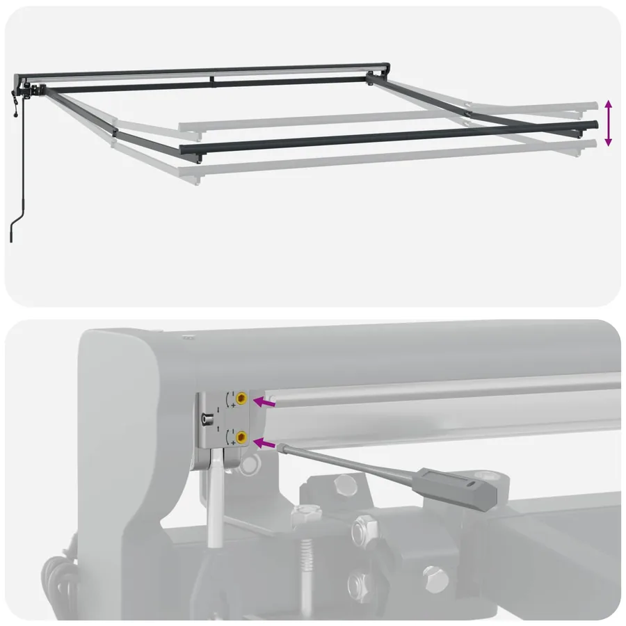 Cadre d'auvent Rouge et Blanc 350 x 250 cm - 8