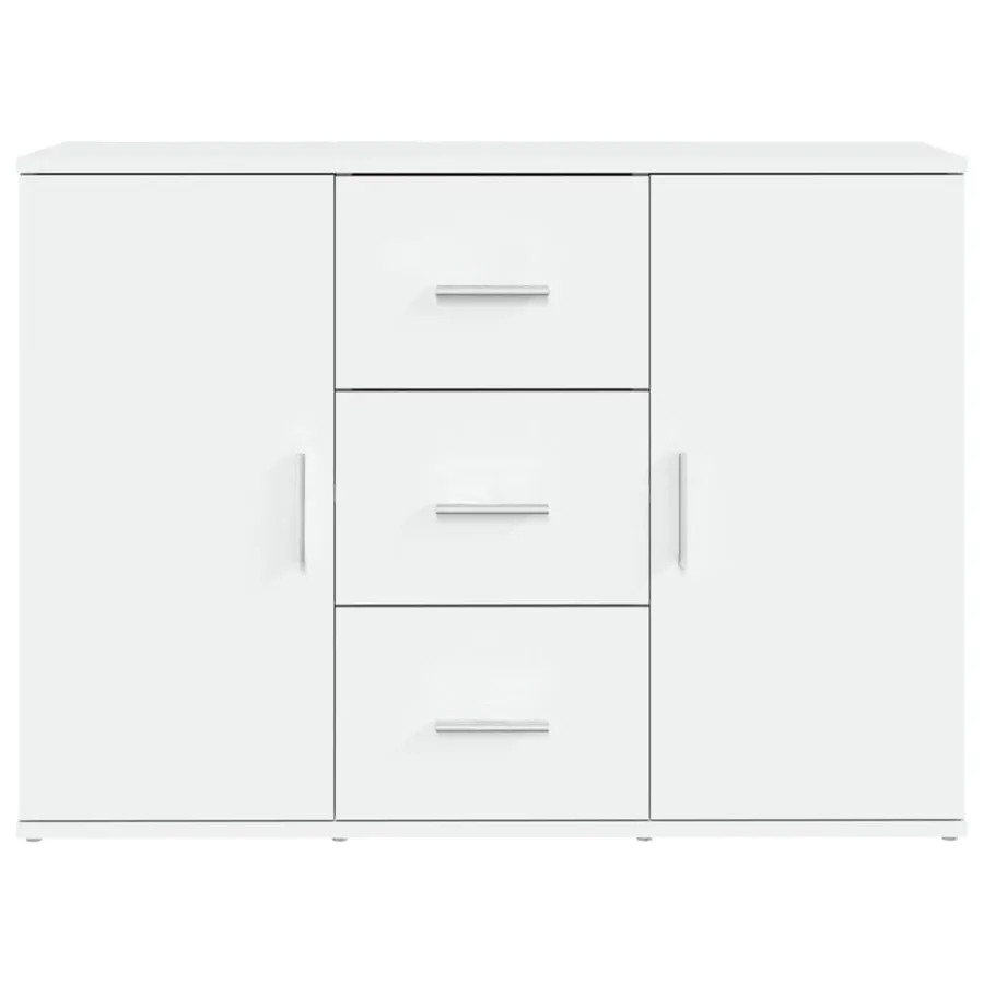 Buffet blanc 91x29,5x65 cm bois d'ingénierie - 6