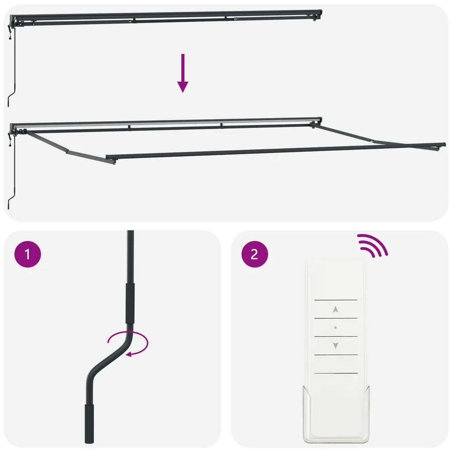 Cadre d'auvent Anthracite 500 × 300 cm - 9