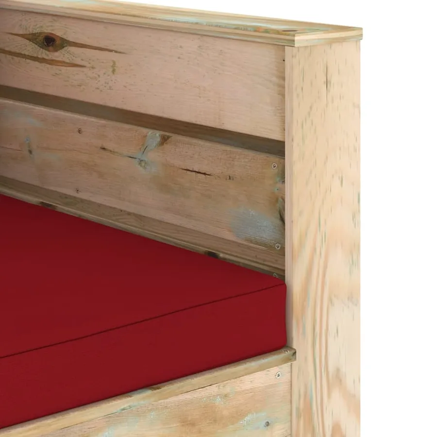 Salon de jardin 2 pcs avec coussins Bois imprégné de vert - 6
