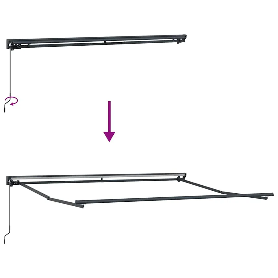 Cadre d'auvent Réglable Anthracite 3,5 x 2,5 m Acier - 9