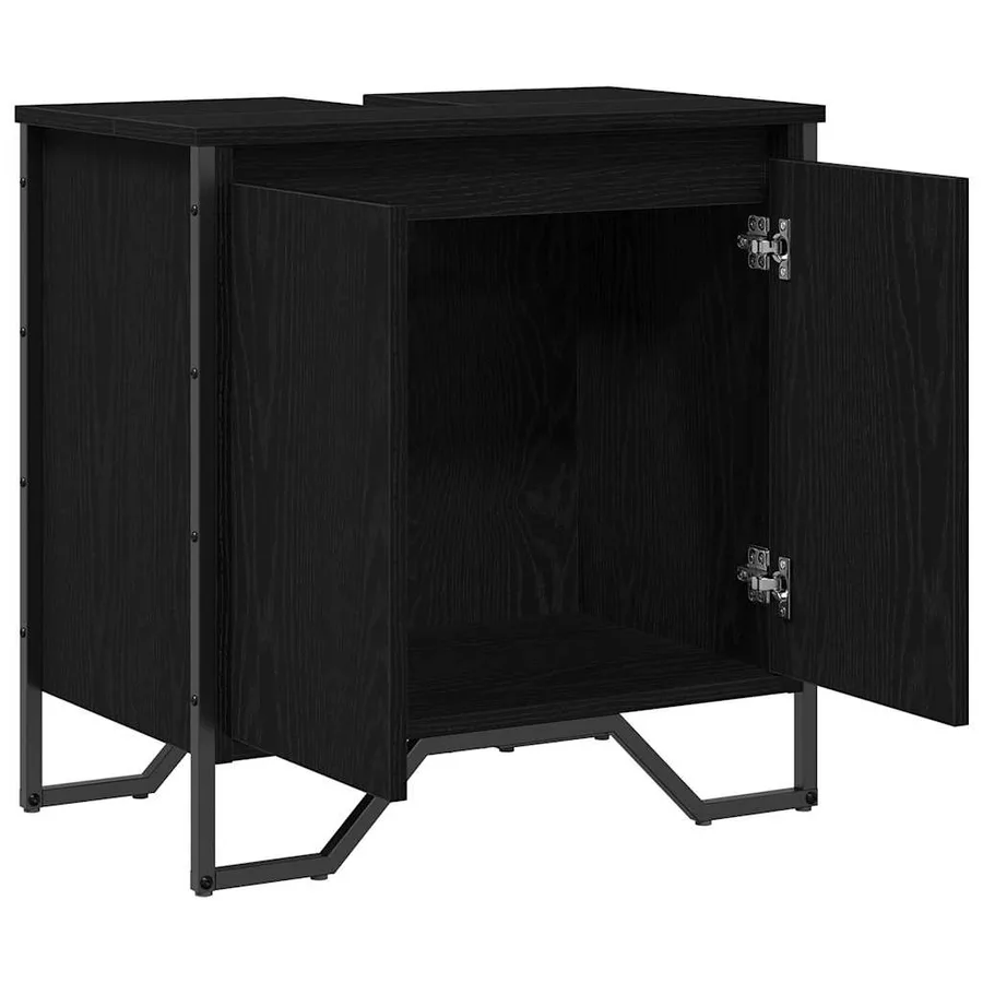 Meuble de Lavabo de Salle de Bain Chêne noir 60 x 35 x 60 cm - 5