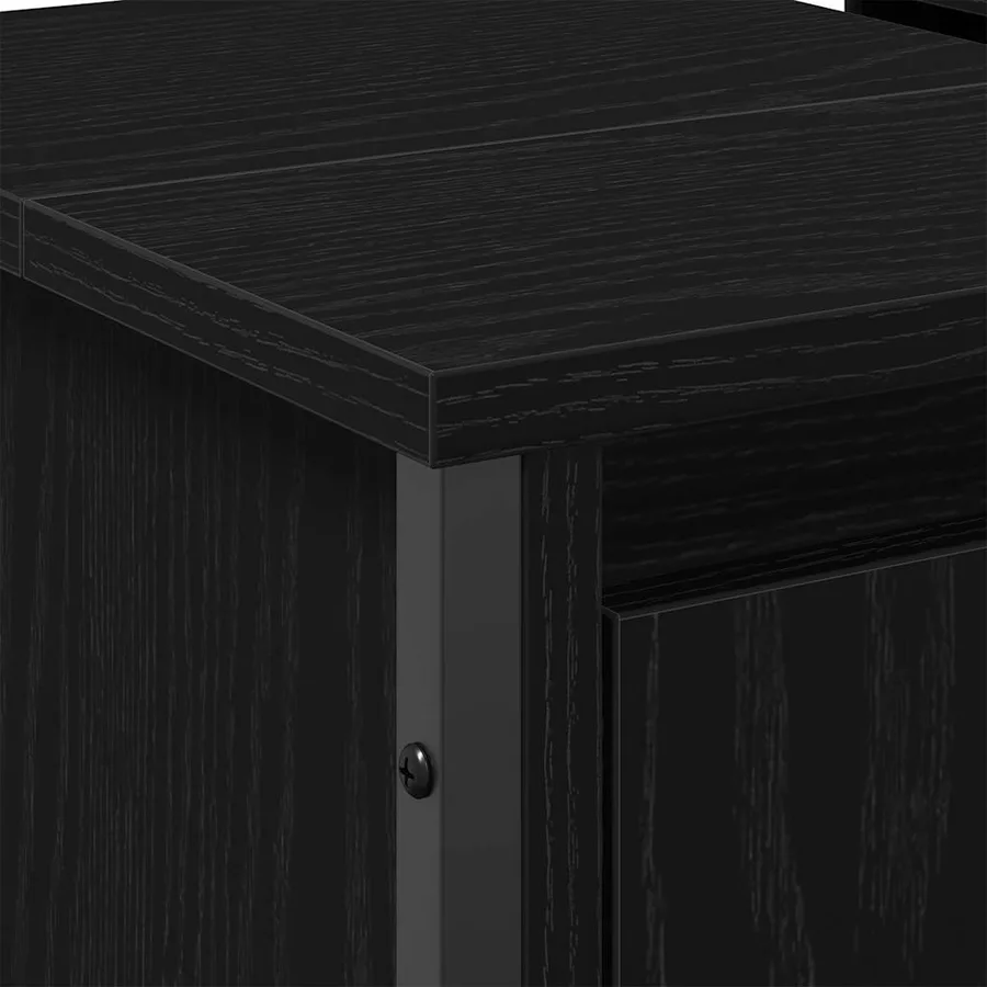 Meuble de Lavabo de Salle de Bain Chêne noir 60 x 35 x 60 cm - 8