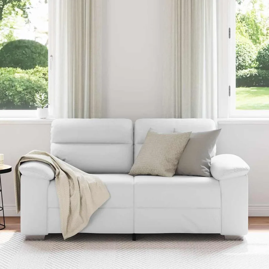 Canapé 2 places blanc 160x81x84 cm en similicuir - 3
