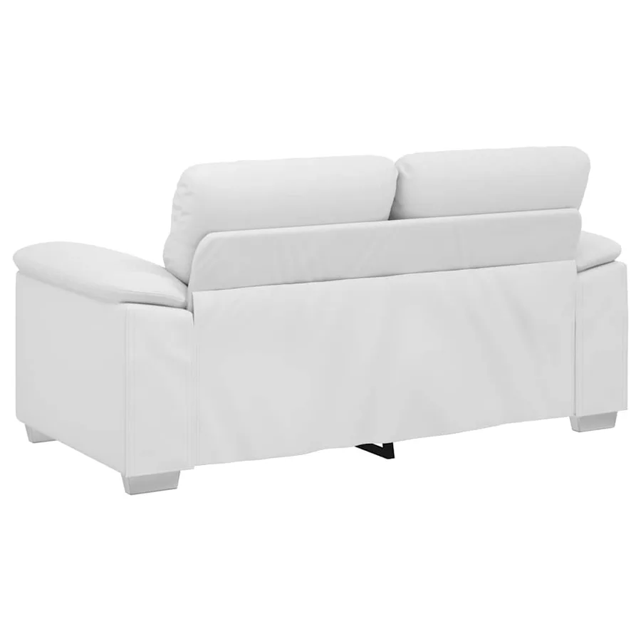 Canapé 2 places blanc 160x81x84 cm en similicuir - 6