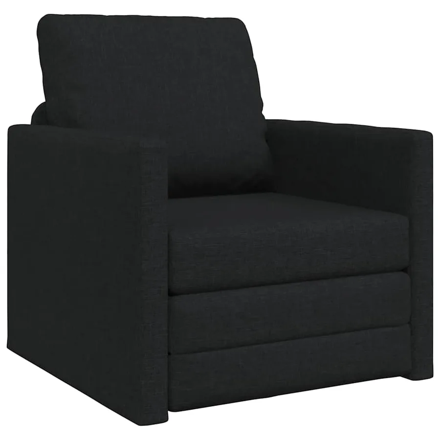 Canapé-Lit Noir 74 x 77 x 81 cm tissu - 2