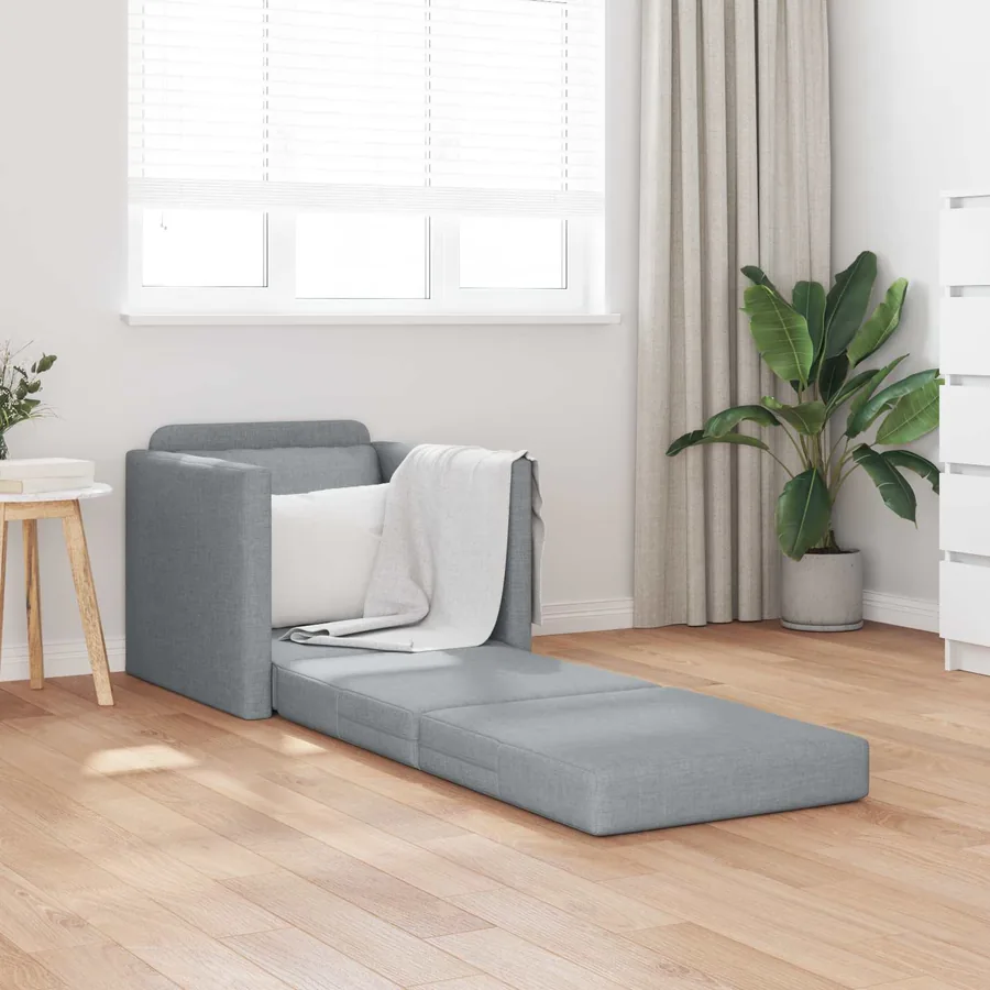Canapé-Lit 60cm Gris clair tissu