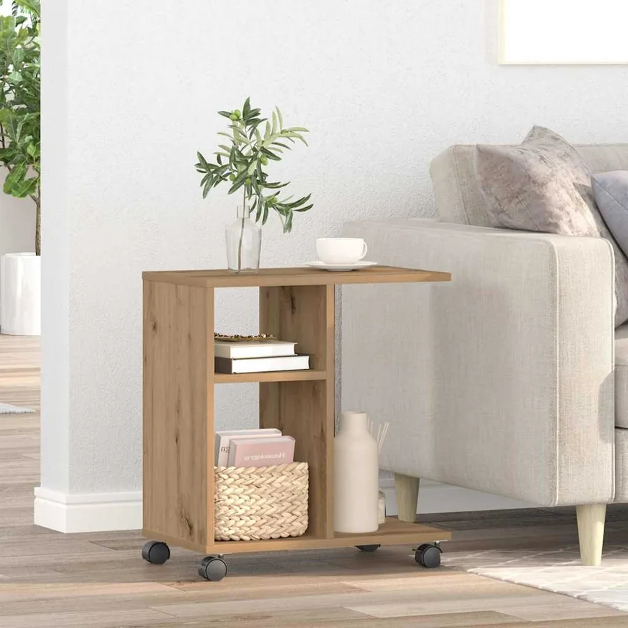 Table d'appoint chêne artisanal 50 x 30 x 55 cm