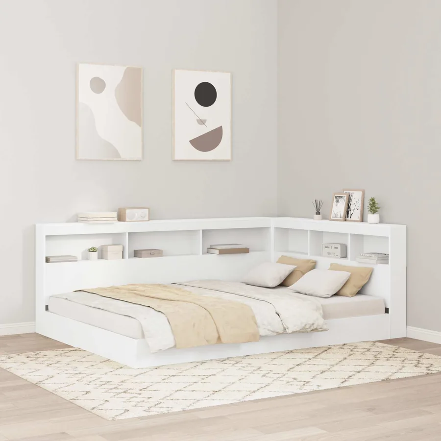 Tête de lit de rangement Blanc 160 cm Bois d'ingénierie