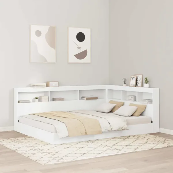 Tête de lit de rangement Blanc 160 cm Bois d'ingénierie
