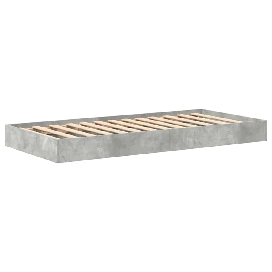 Lit Bibliothèque Gris béton 75 x 190 cm Bois d'ingénierie - 4