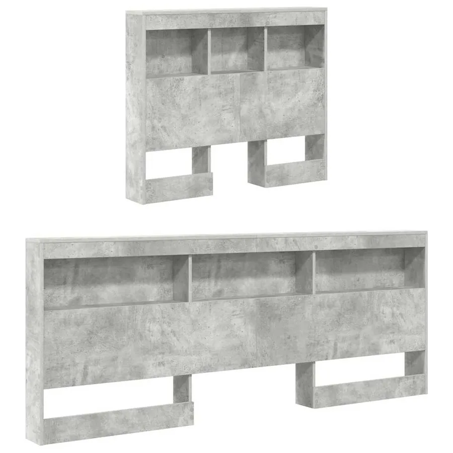 Lit Bibliothèque Gris béton 75 x 190 cm Bois d'ingénierie - 5