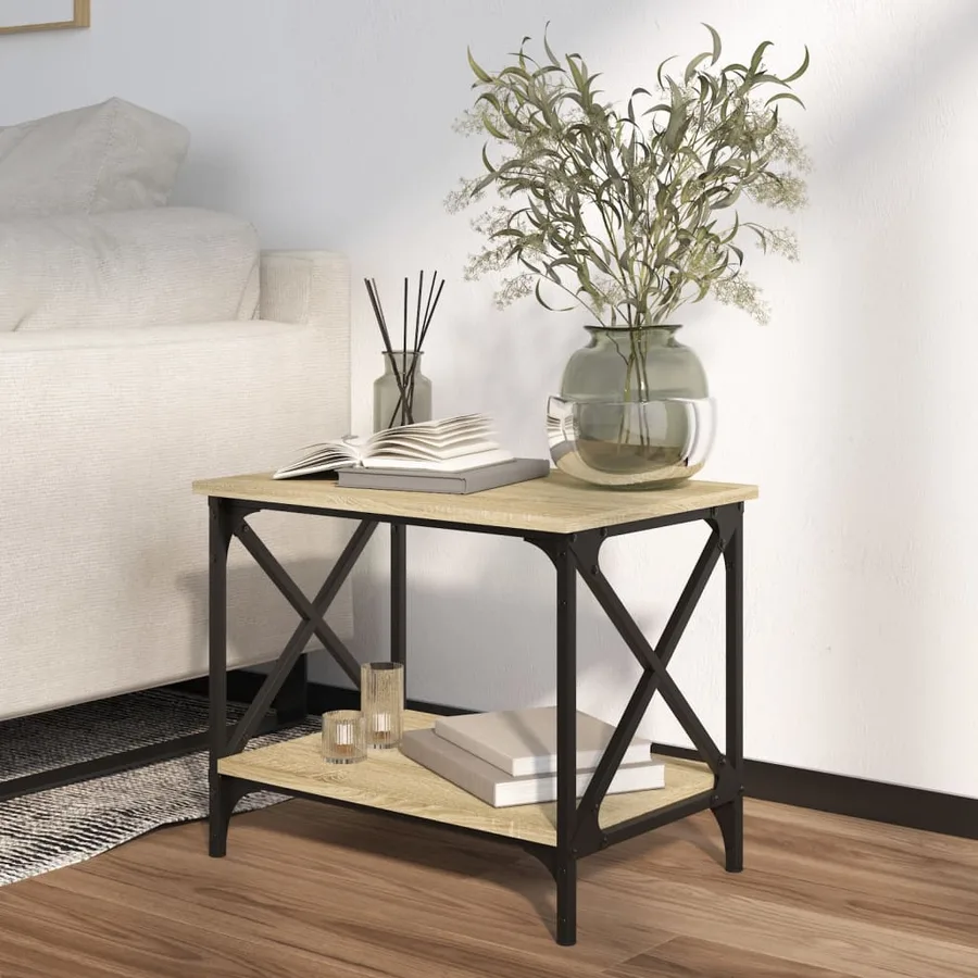 Table d'appoint Chêne sonoma 55x38x45 cm Bois d'ingénierie - 3