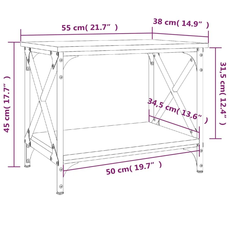 Table d'appoint Chêne sonoma 55x38x45 cm Bois d'ingénierie - 8