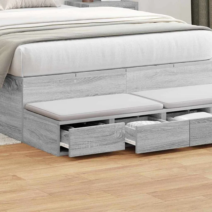 Tiroirs de lit avec tiroir Gris Sonoma 120 x 36,5 x 16,5 cm - 4