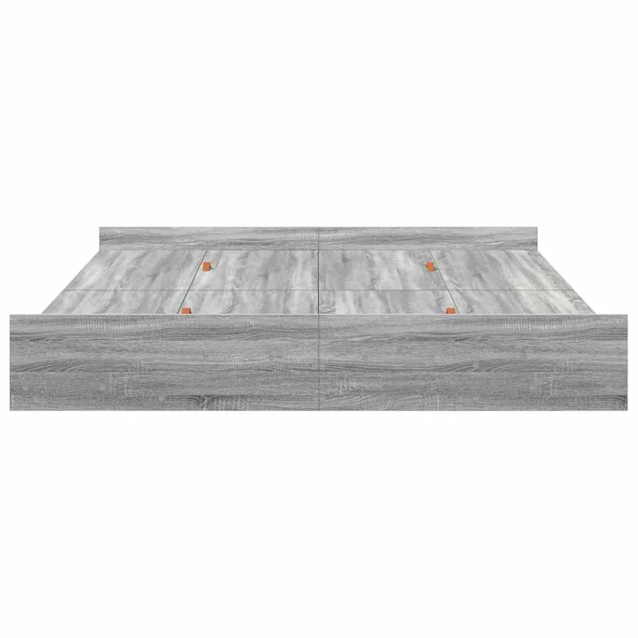 Cadre de lit avec rangement Gris Sonoma 200 x 200 cm - 6
