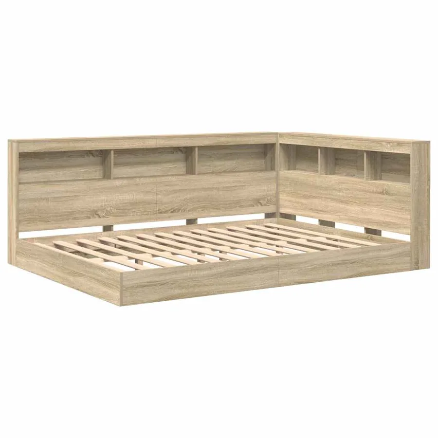 Lit Bibliothèque Chêne sonoma 160 x 200 cm Bois d'ingénierie - 4
