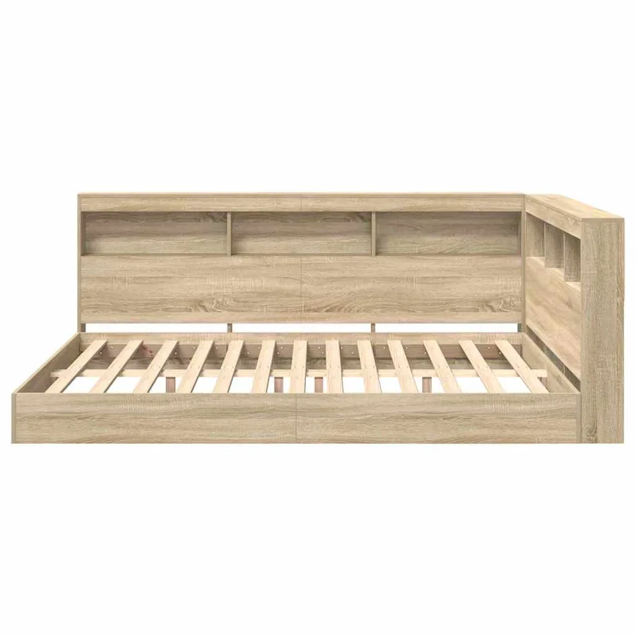 Lit Bibliothèque Chêne sonoma 160 x 200 cm Bois d'ingénierie - 7