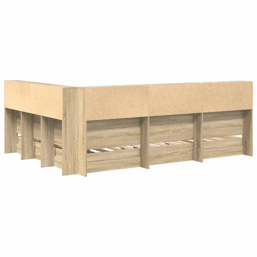 Lit Bibliothèque Chêne sonoma 160 x 200 cm Bois d'ingénierie - 9