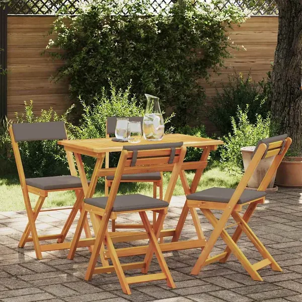 Ensemble bistrot 5 pcs Huile Naturelle Bois d'Acacia Massif