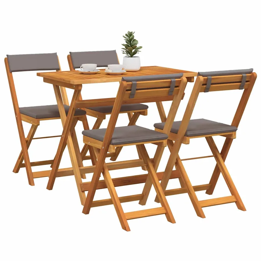 Ensemble bistrot 5 pcs Huile Naturelle Bois d'Acacia Massif - 3